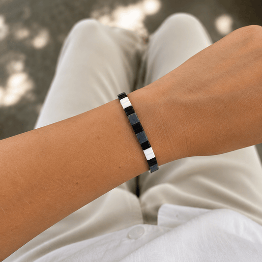 Shadow Tile-Perlenarmband