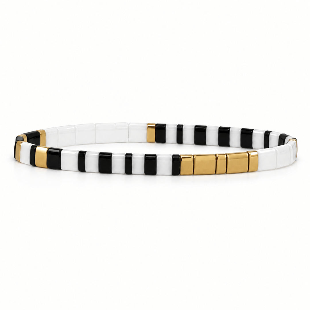 Zebra Tile-Perlenarmband