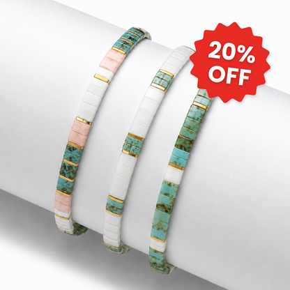 Coral Reef (Set mit 3 Tile-Perlenarmbands)