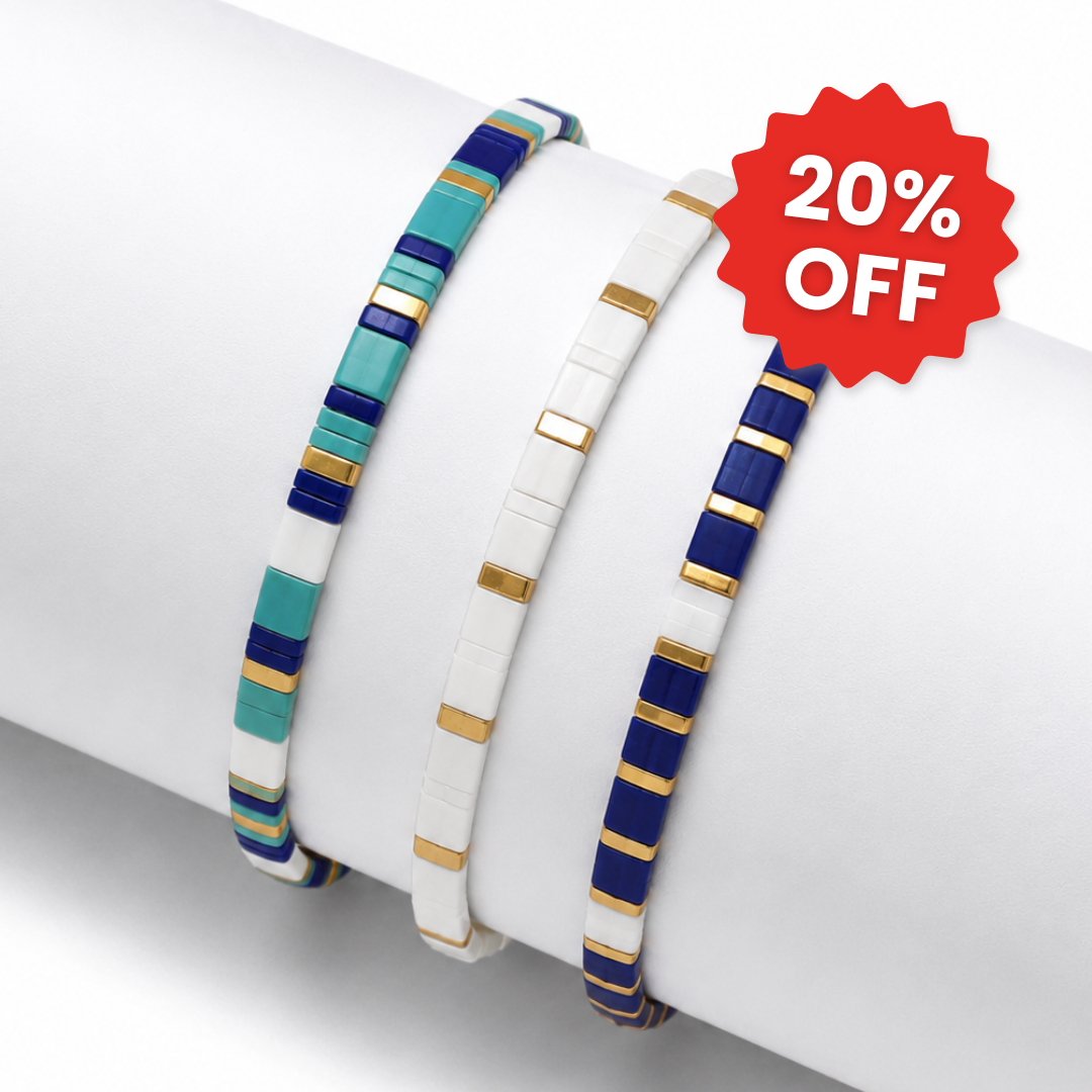 Marina (Set mit 3 Tile-Perlenarmbands)