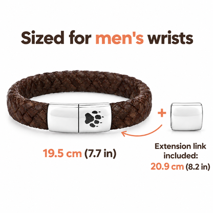 Größenangaben des Saddle Herren-Armband für Männerhandgelenke